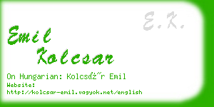 emil kolcsar business card